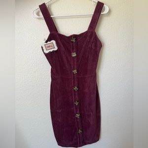 Velvet button up dress